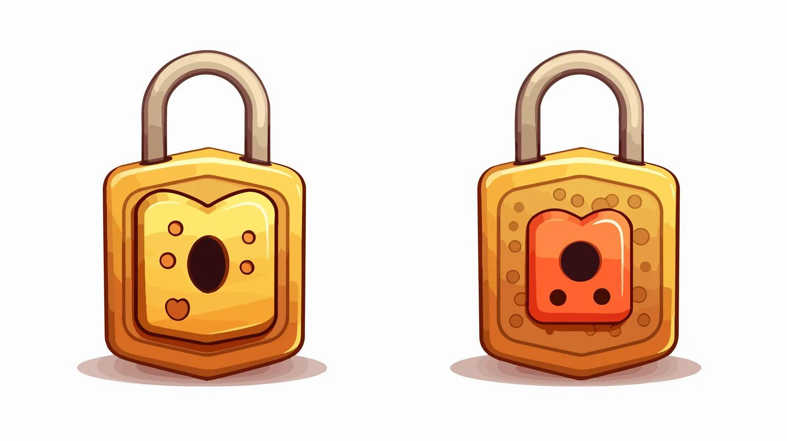 Playful Cartoon Padlock with Key — free download from Dotvec