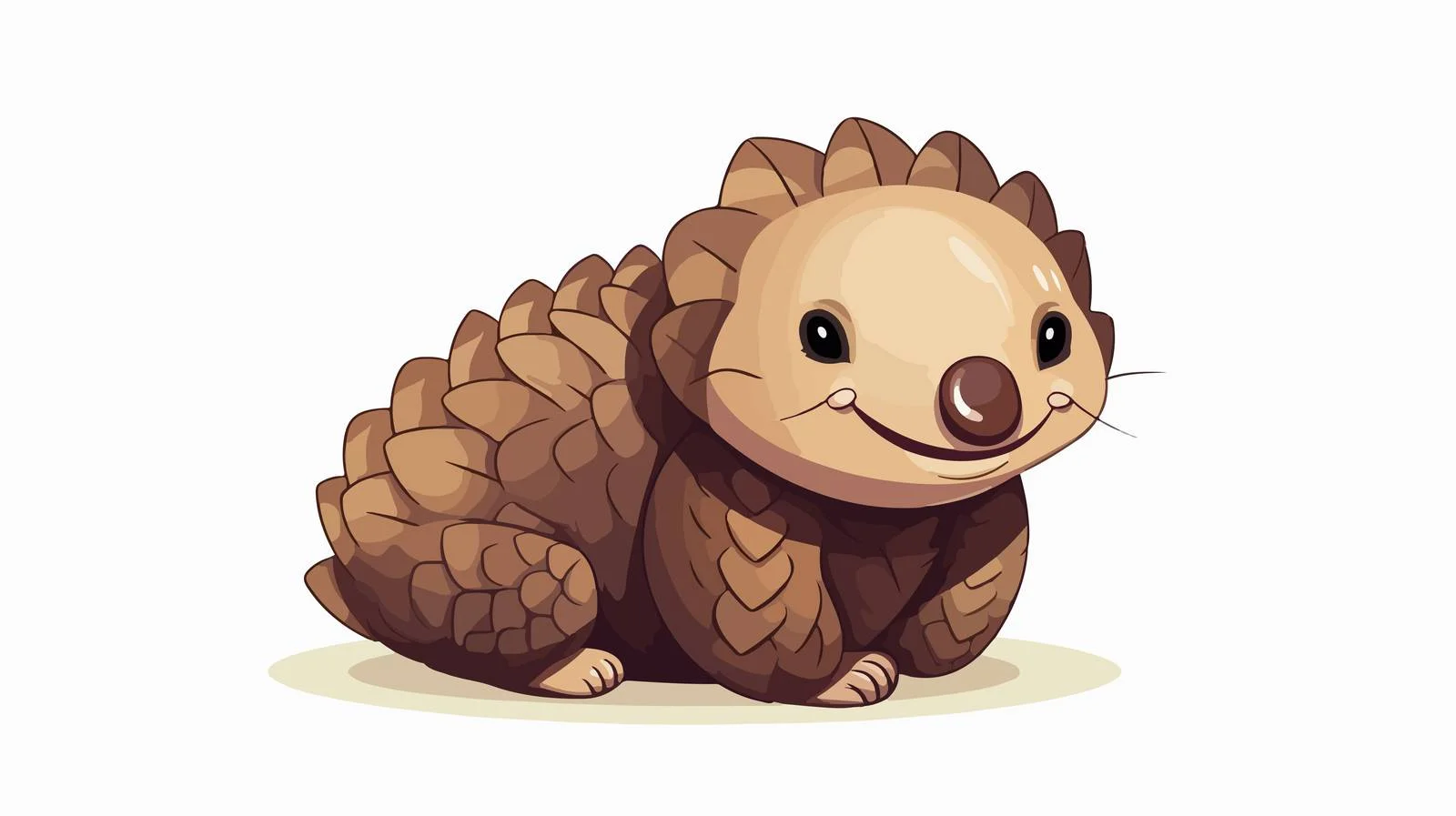 Adorable Smiling Pangolin Vector Illustration — free download from Dotvec