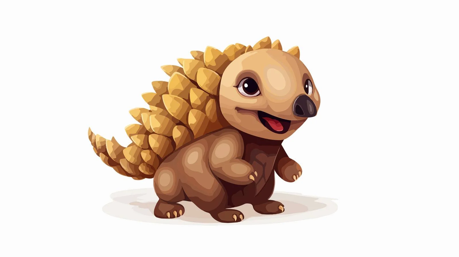 Adorable Smiling Pangolin Vector Illustration — free download from Dotvec