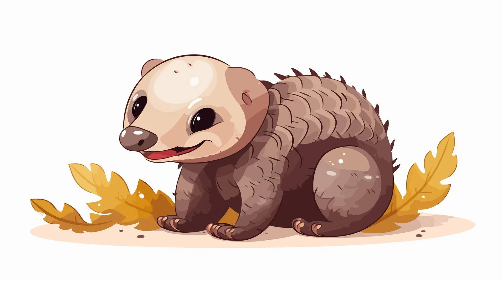 Adorable Smiling Pangolin Vector Illustration — free download from Dotvec