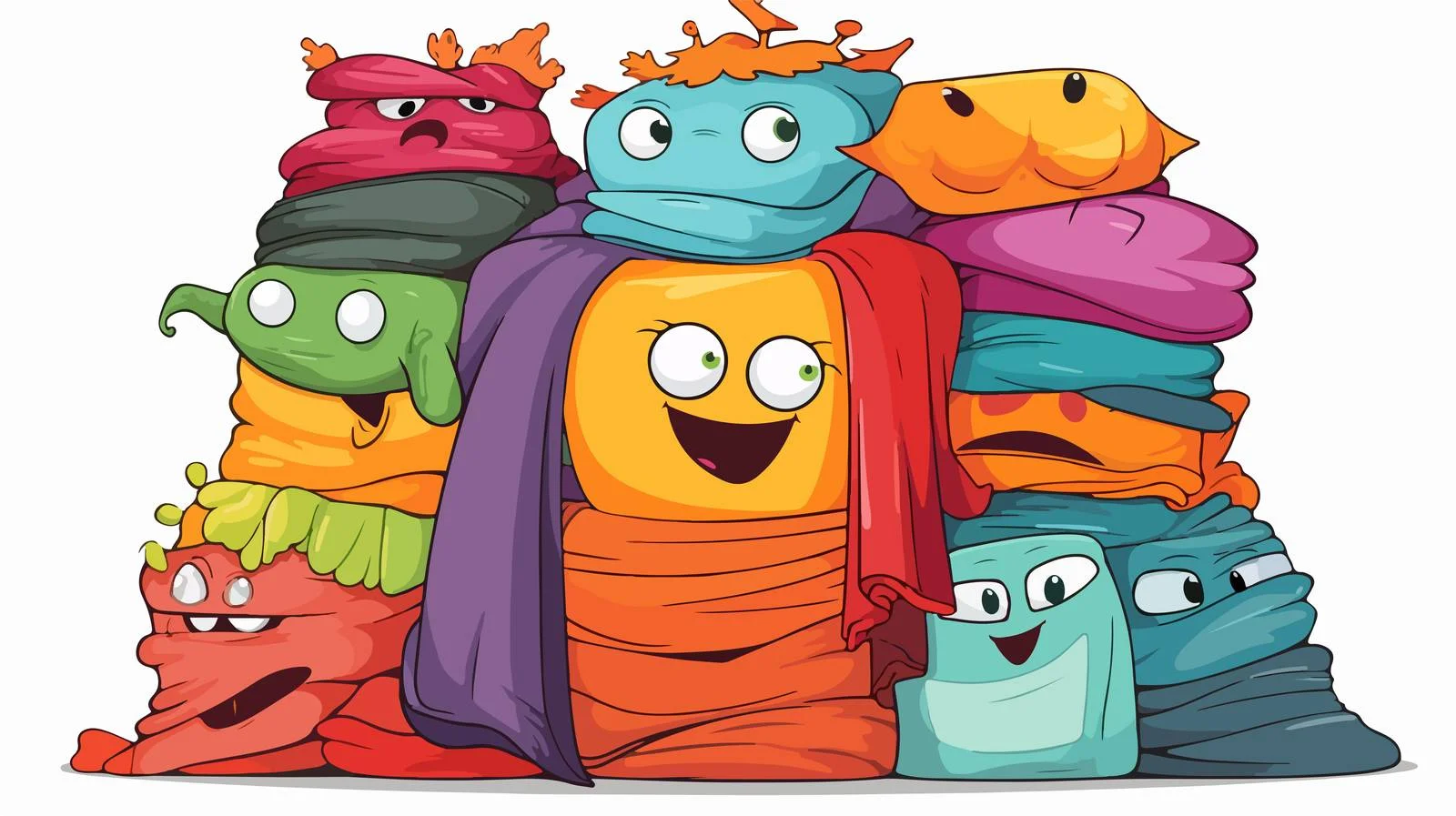 Adorable Colorful Clothes Piles Illustration — free download from Dotvec