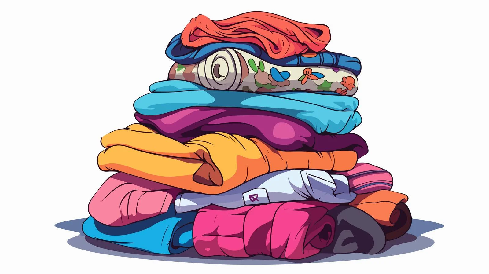 Colorful Clothes Piles Vector Illustration — free download from Dotvec
