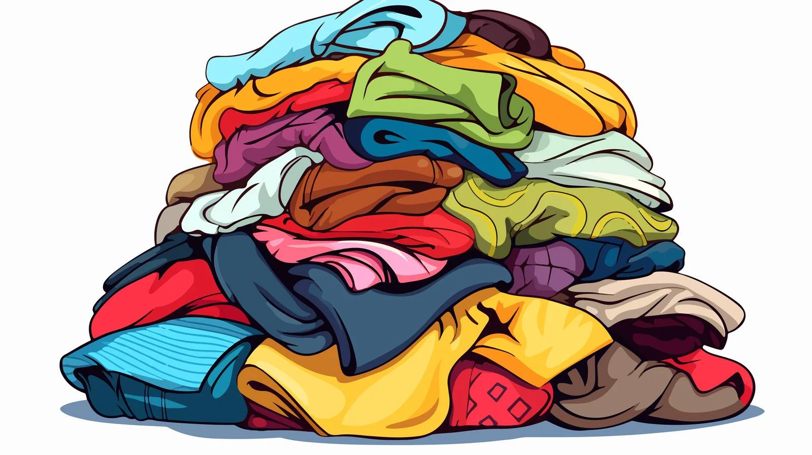 Colorful Clothes Piles Vector Illustration — free download from Dotvec