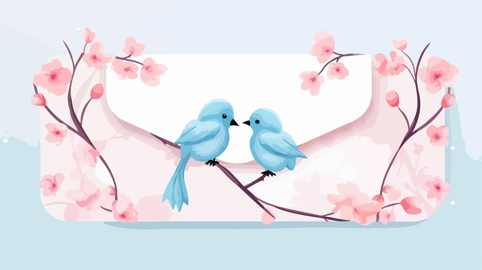 Funny Pink Blue Romantic Couple Envelope — free download from Dotvec