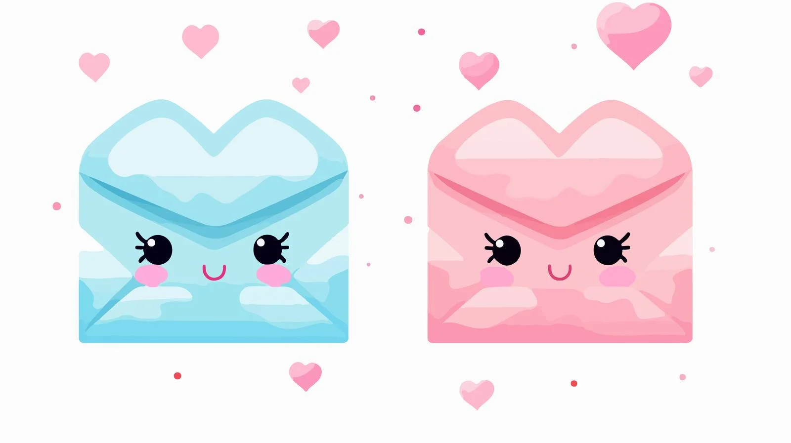Adorable Romantic Pink Blue Envelope — free download from Dotvec