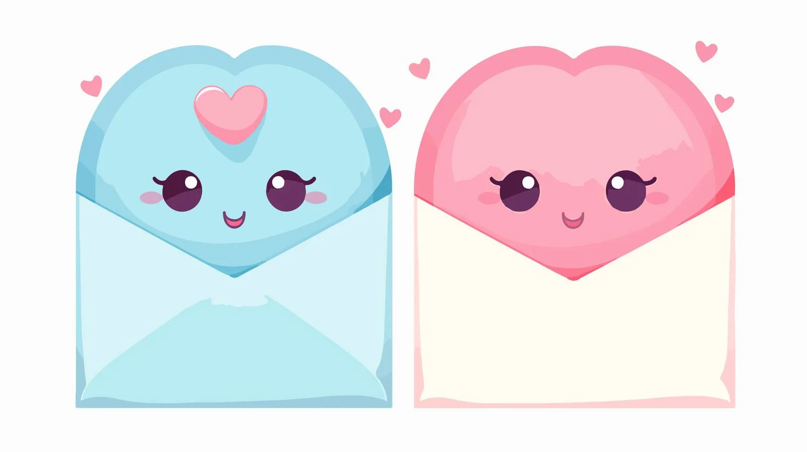 Romantic Pink Blue Envelope for Couples — free download from Dotvec
