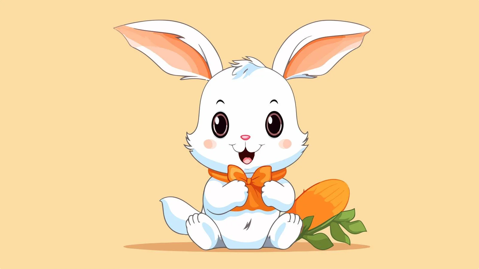 Adorable Rabbit with Carrot Vector Illustration — free download from Dotvec