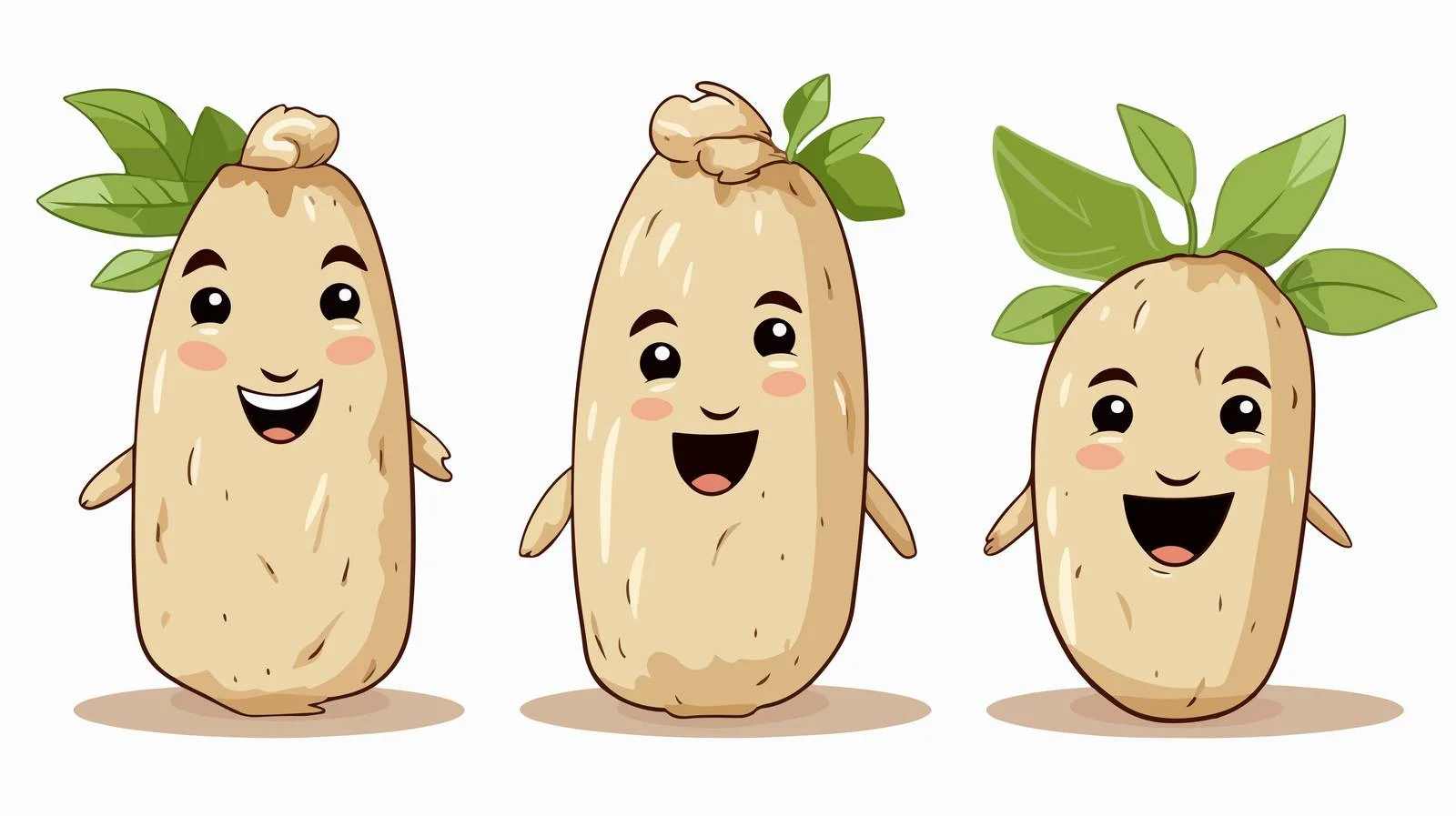 Cute Cartoon Cassava Stock Illustration — free download from Dotvec