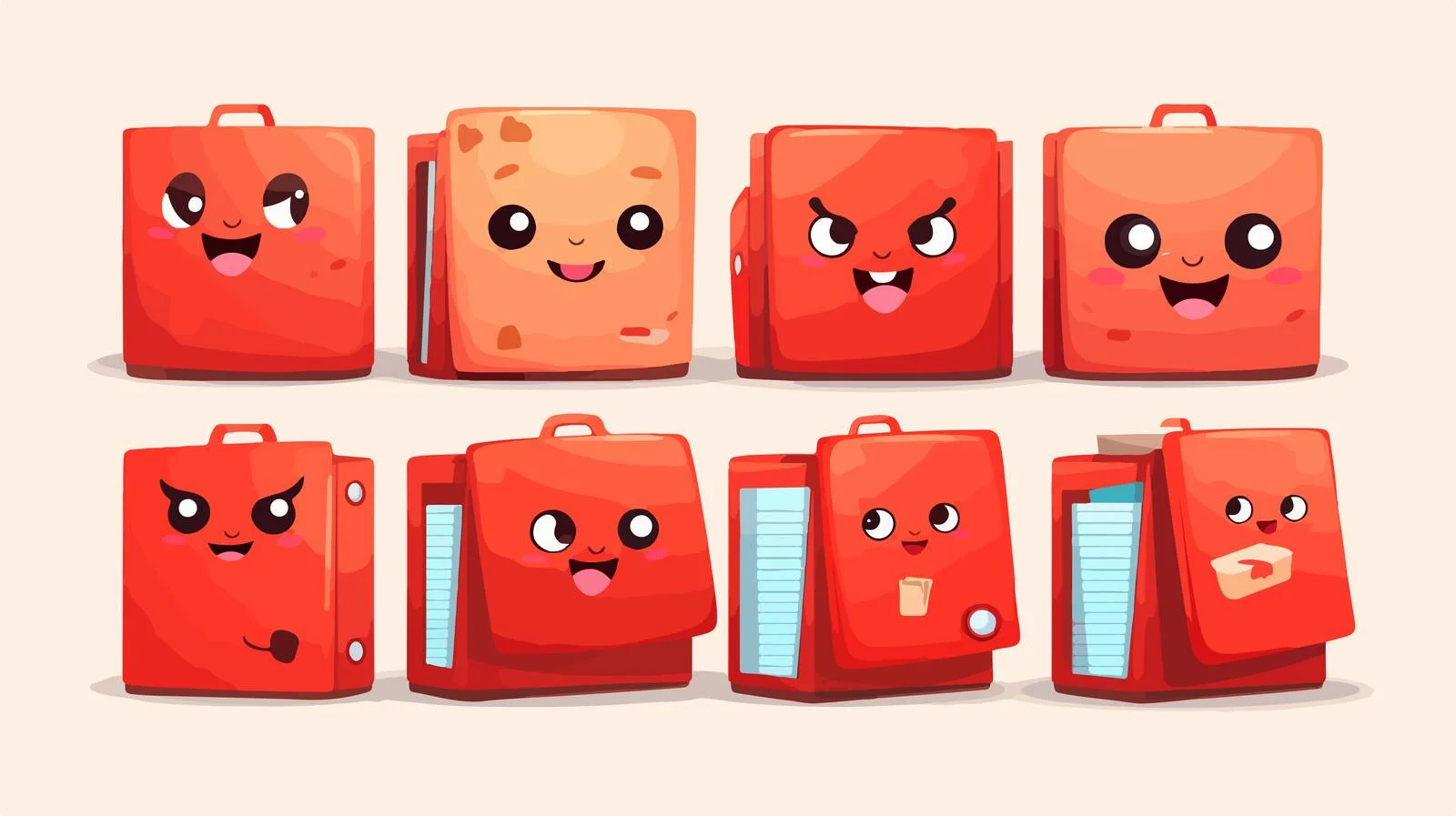 Adorable Red Work Folder with Papers — free download from Dotvec