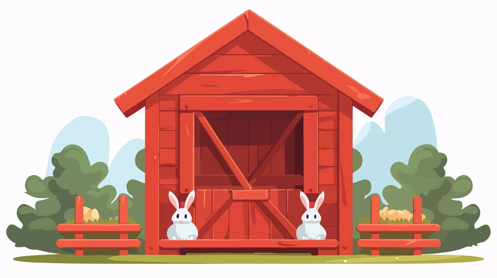 Whimsical Rabbit Hutch Cartoon Design — free download from Dotvec