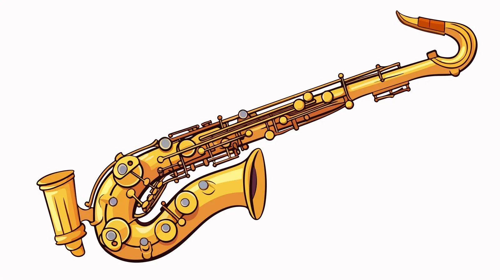 Adorable Cartoon Saxophone Profile View — free download from Dotvec