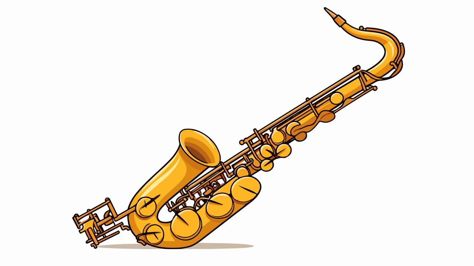 Adorable Side-View Cartoon Saxophone — free download from Dotvec
