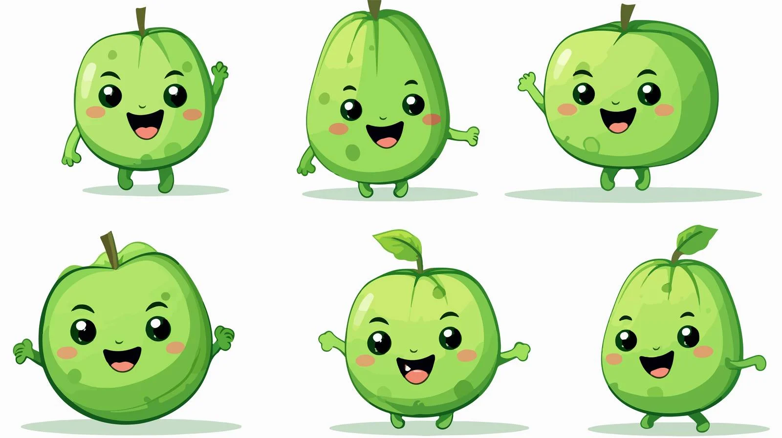Cute Green Melon Cartoon for Summer — free download from Dotvec