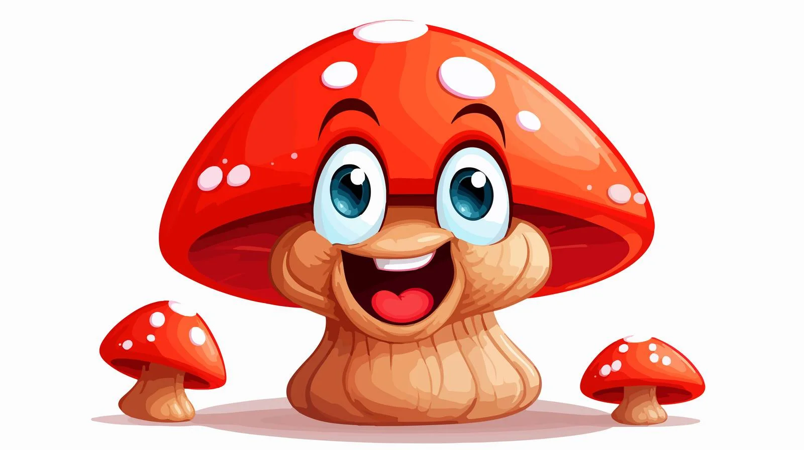 Cheerful Red Mushroom Illustration — free download from Dotvec