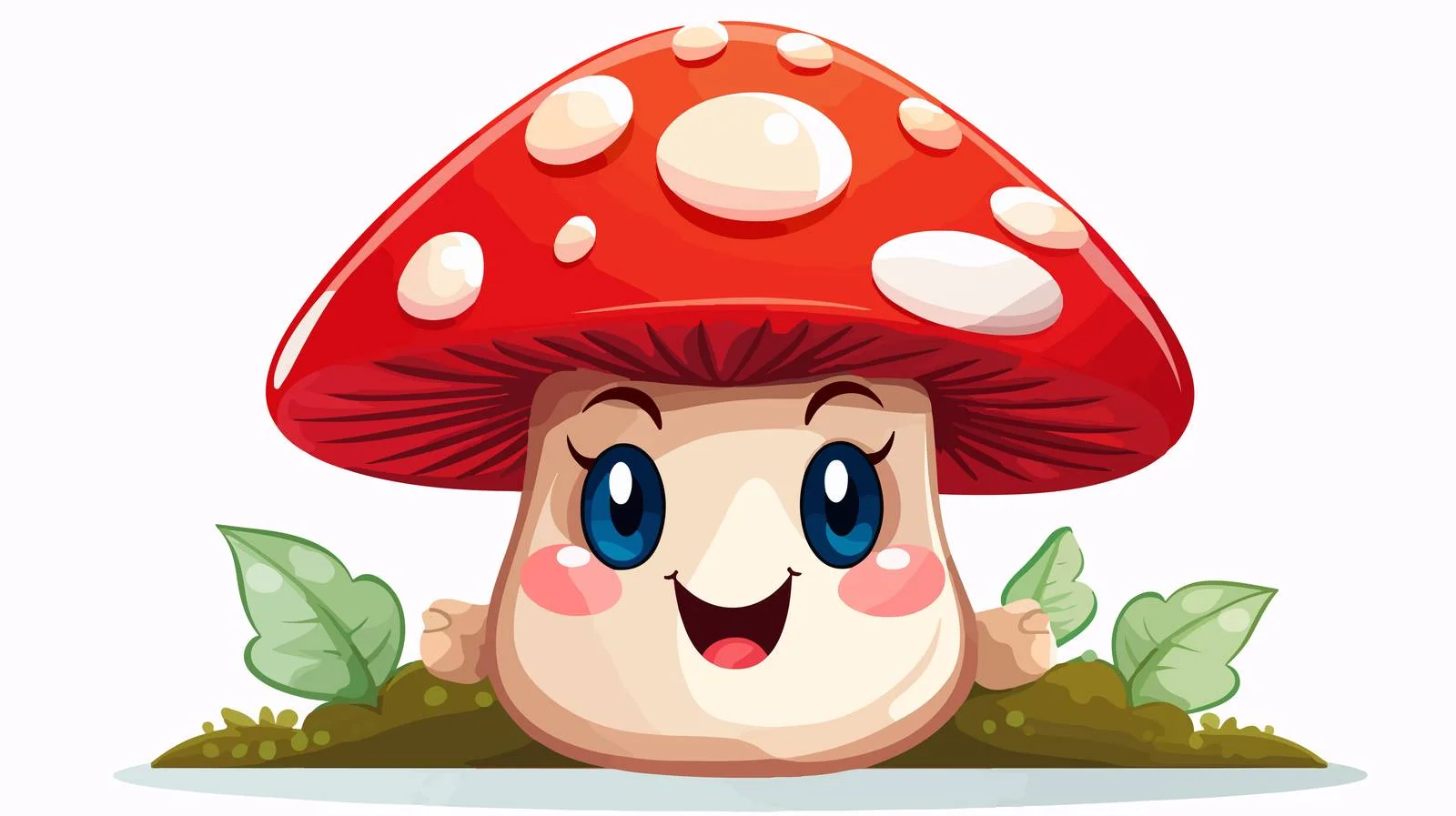 Cheerful Mushroom Illustration — free download from Dotvec