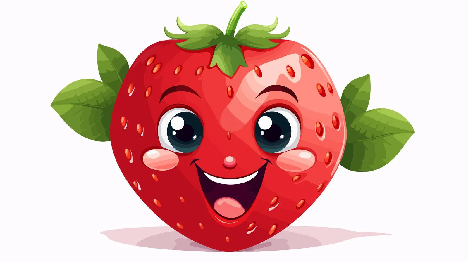 Smiling Strawberry Cartoon Vector Illustration — free download from Dotvec