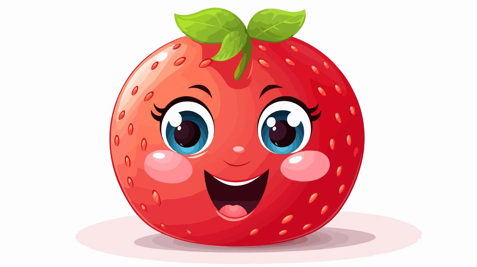 Adorable Smiling Strawberry Cartoon — free download from Dotvec