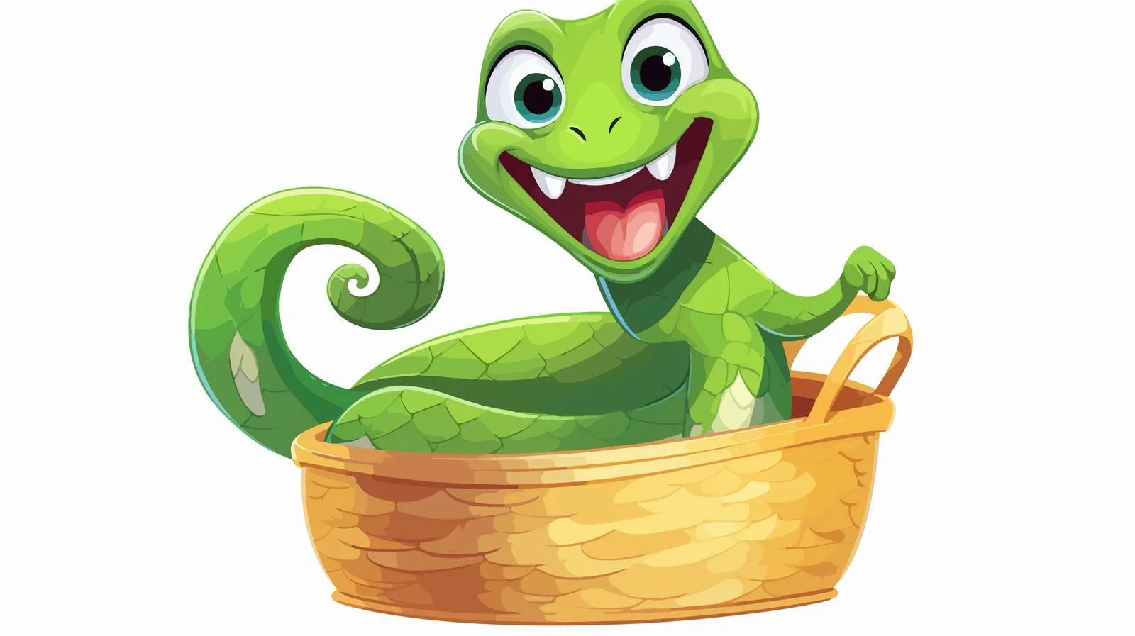 Adorable Snake Dancing Out of Basket — free download from Dotvec