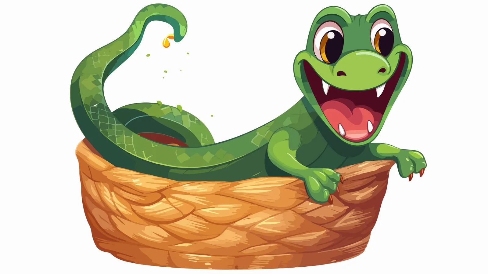 Playful Snake Emerging from Basket — free download from Dotvec