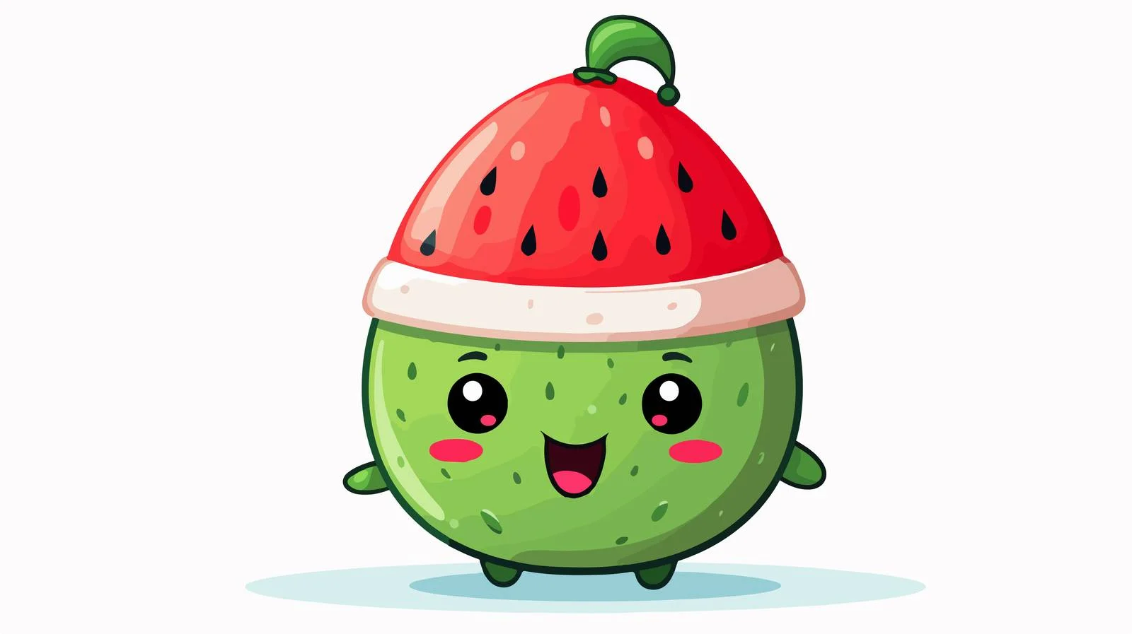 Cute Watermelon Wearing Santa Hat — free download from Dotvec