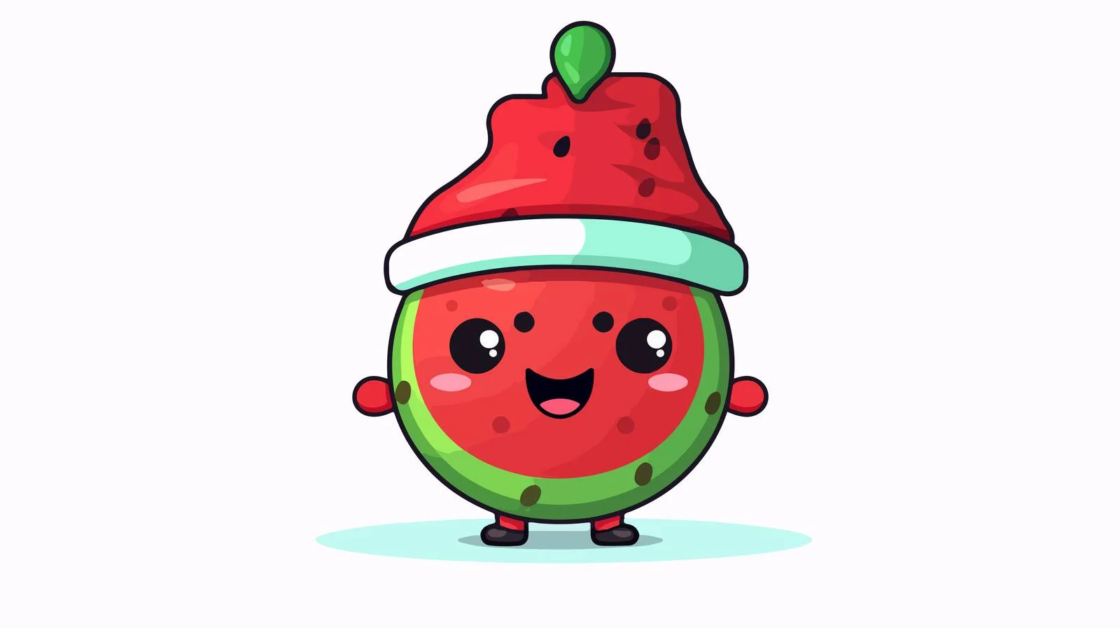 Adorable Santa Watermelon Decoration — free download from Dotvec