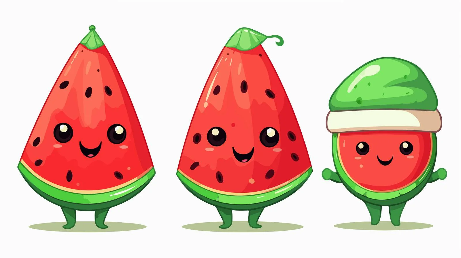 Adorable Watermelon Wearing Santa's Hat — free download from Dotvec