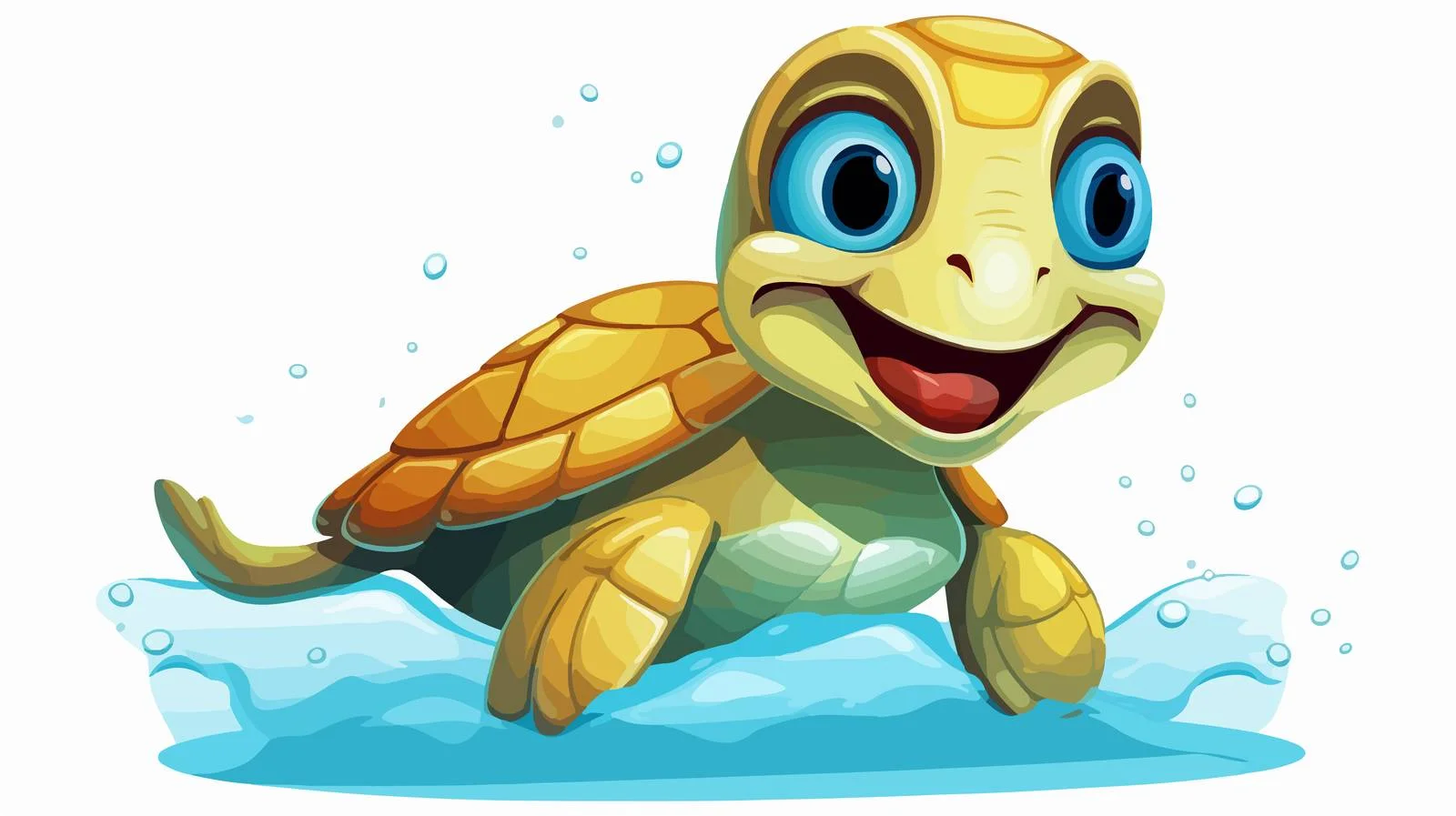 Cheerful Turtle Swimming Joyfully — free download from Dotvec