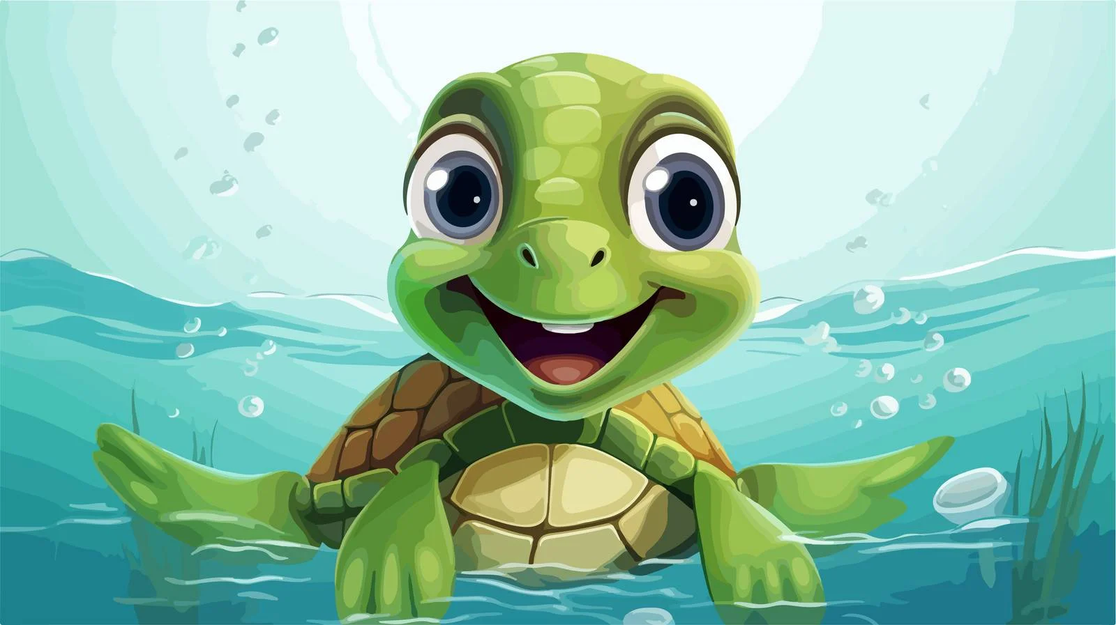 Cheerful Turtle Swimming — free download from Dotvec