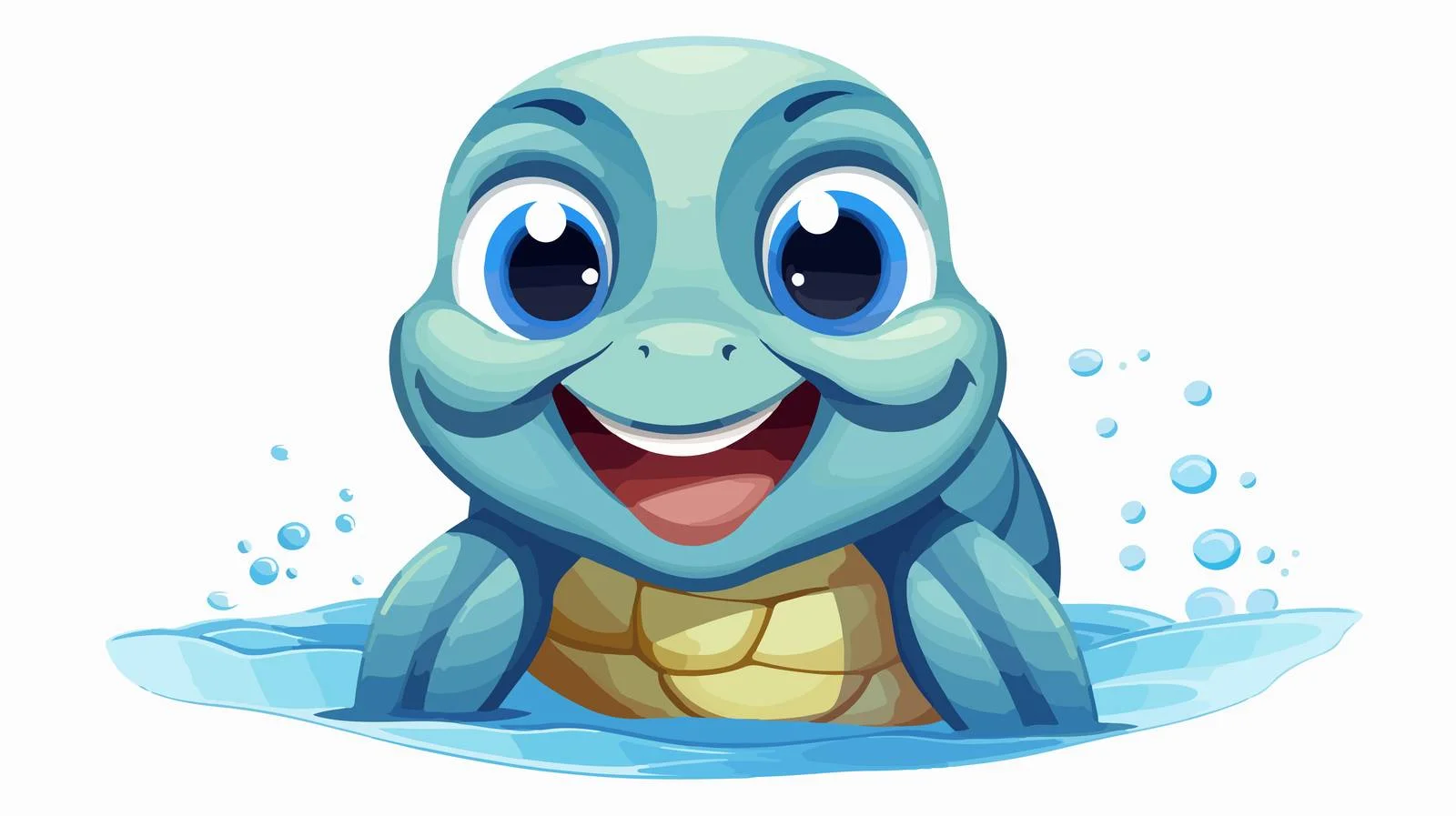 Cheerful Turtle Enjoying Swim — free download from Dotvec
