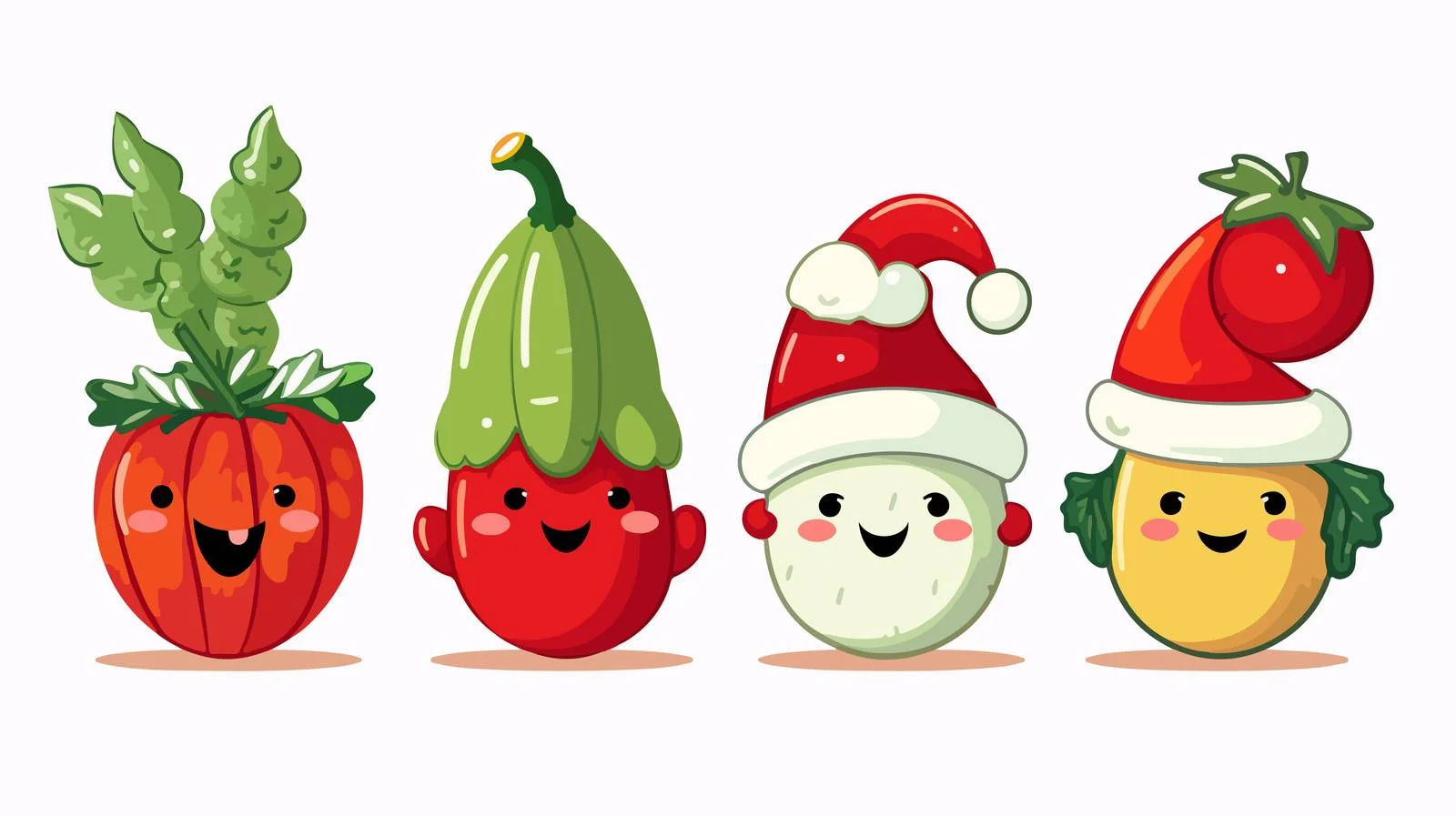 Festive Vegetable Characters — free download from Dotvec