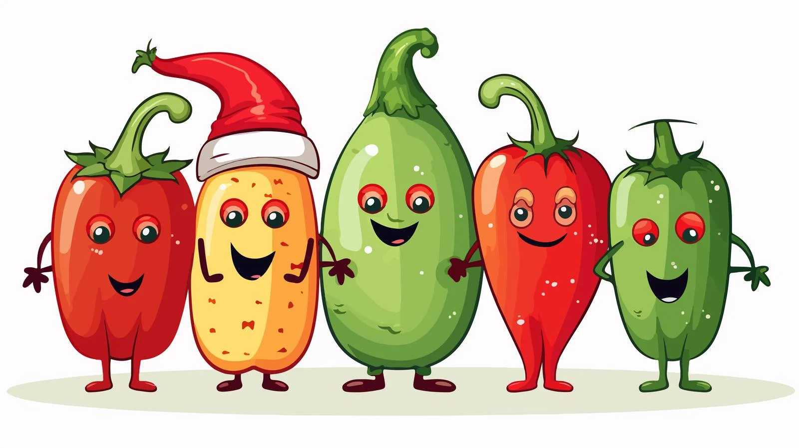 Festive Vegetable Characters — free download from Dotvec