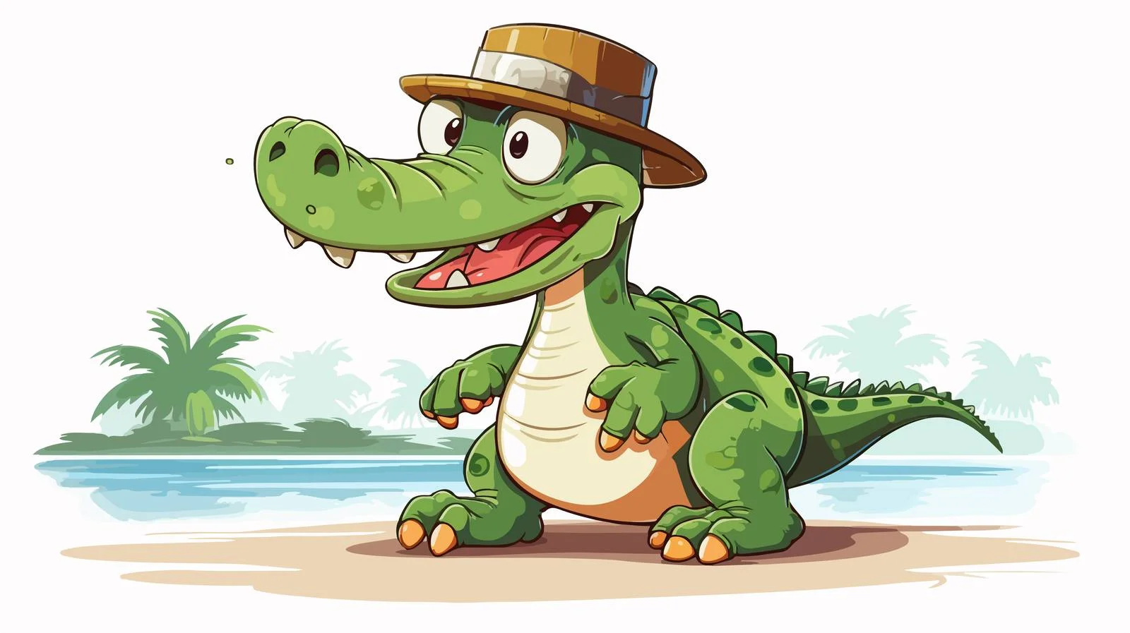 Quirky Crocodile: Santa Hat Stroll — free download from Dotvec