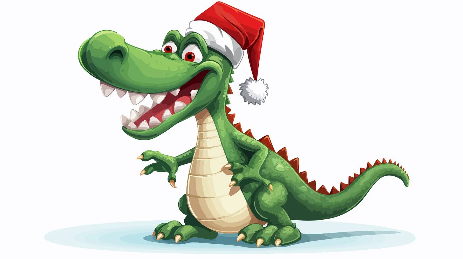 Adorable Crocodile in Santa Hat — free download from Dotvec