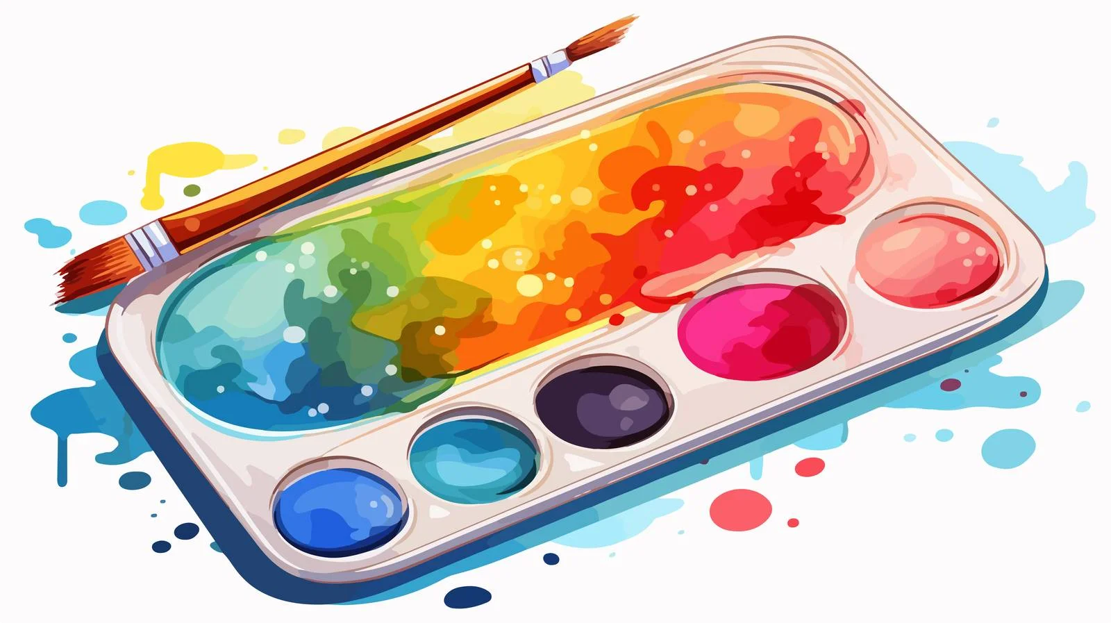Whimsical Watercolor Tools — free download from Dotvec