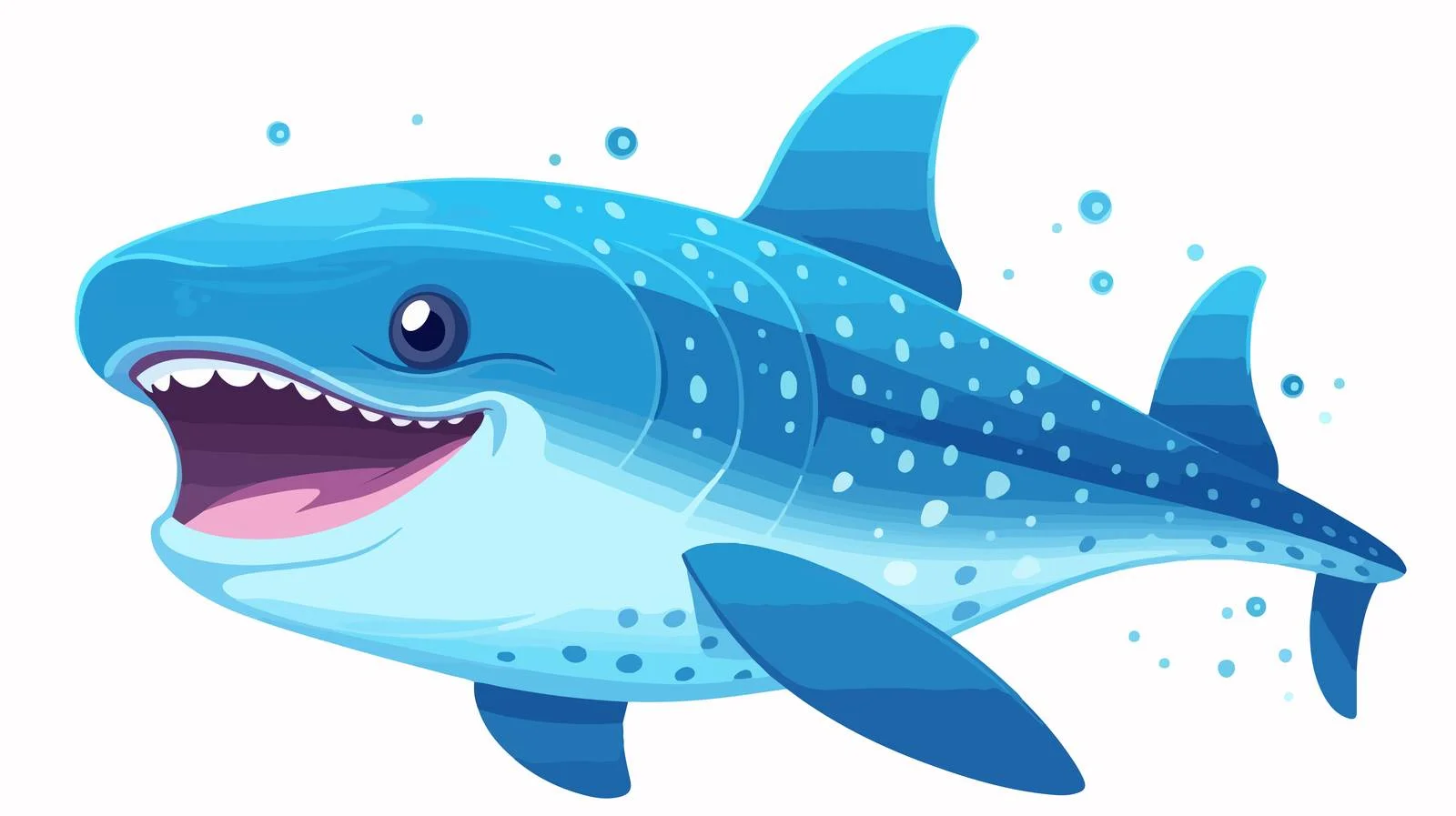 Adorable Whale Shark Vector Illustration — free download from Dotvec