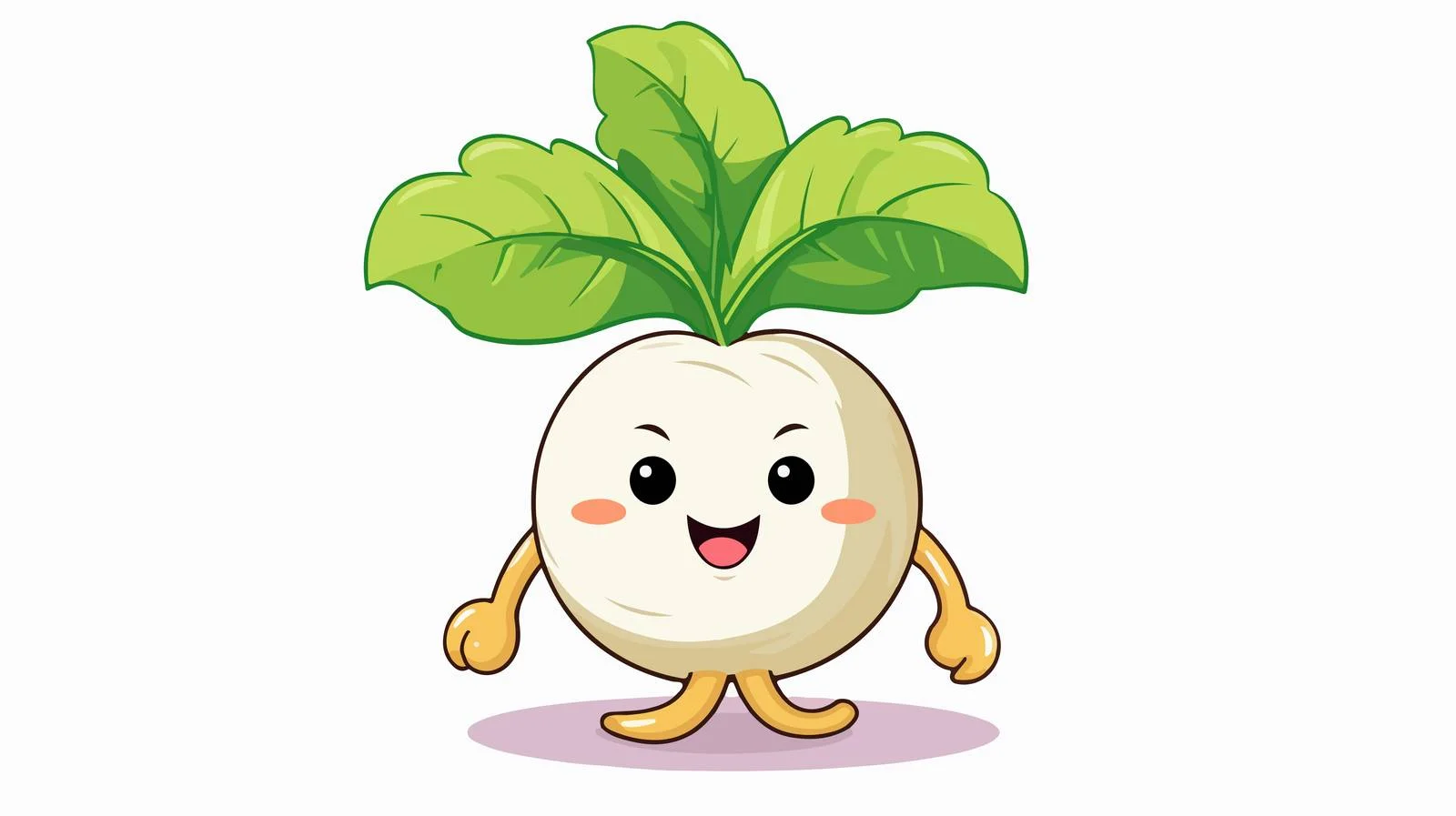 Cheerful White Turnip Vector Illustration — free download from Dotvec