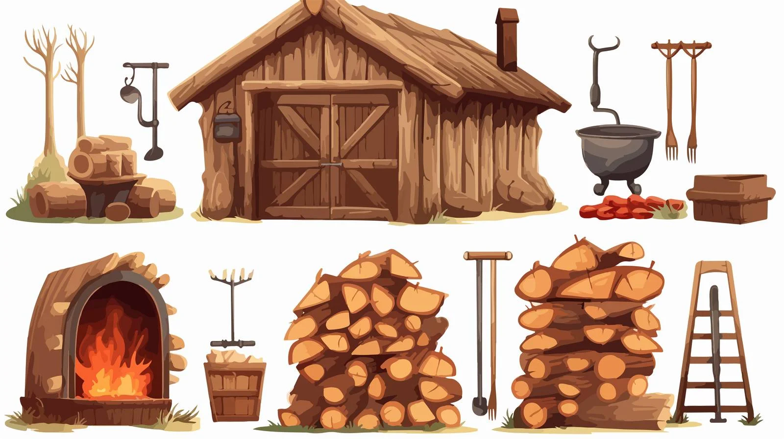 Funny Woodshed Vector Illustration — free download from Dotvec