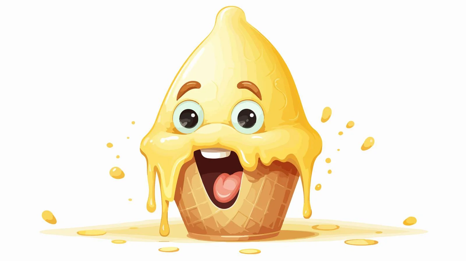 Playful Yellow Ice Cream Mishap — free download from Dotvec