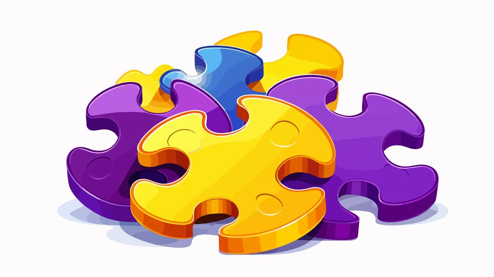 Colorful Puzzle Pieces Illustration — free download from Dotvec