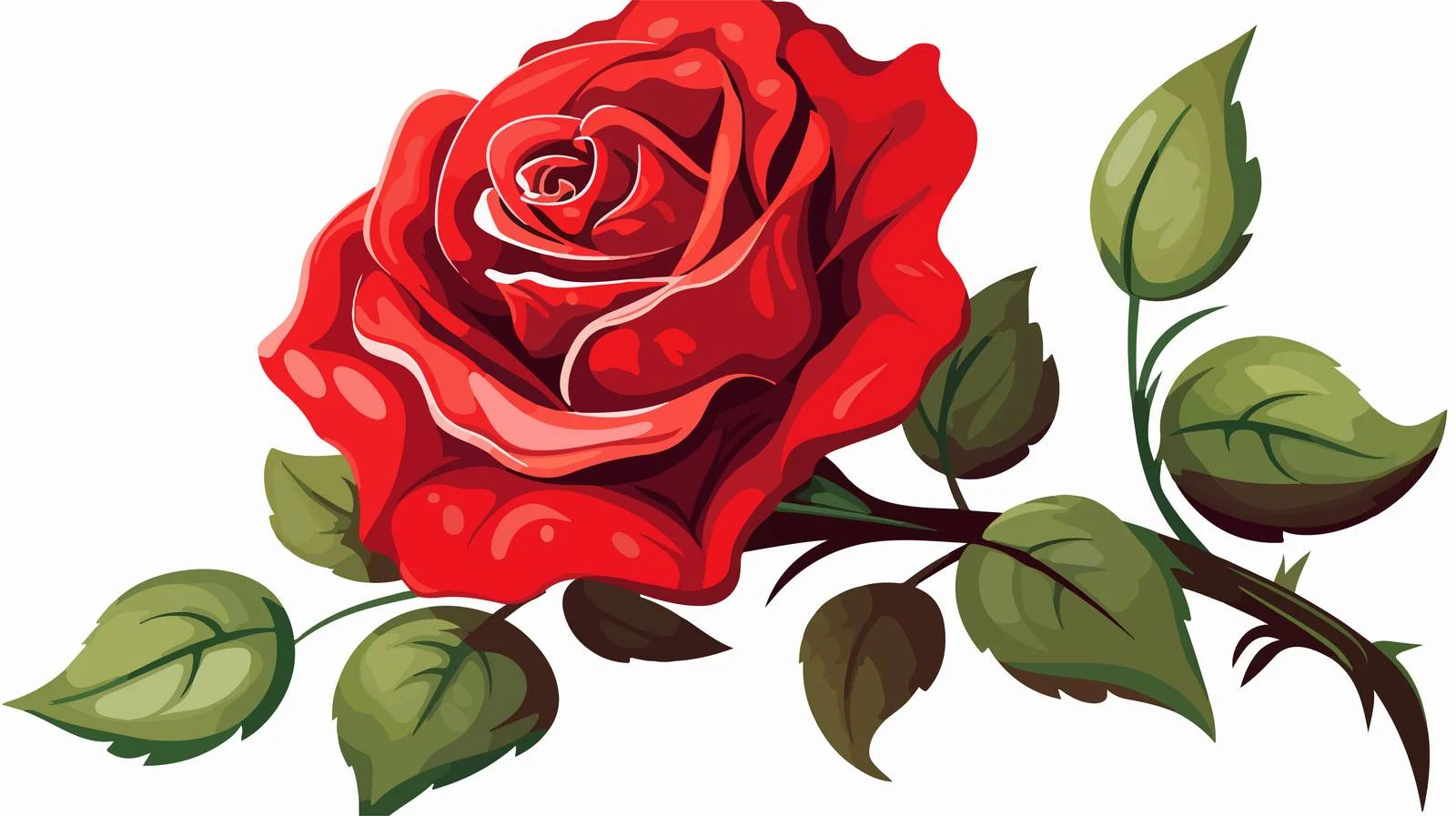 Elegant Red Rose Vector Illustration — free download from Dotvec
