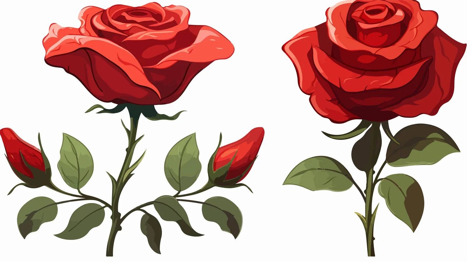Elegant Red Rose Vector Illustration — free download from Dotvec