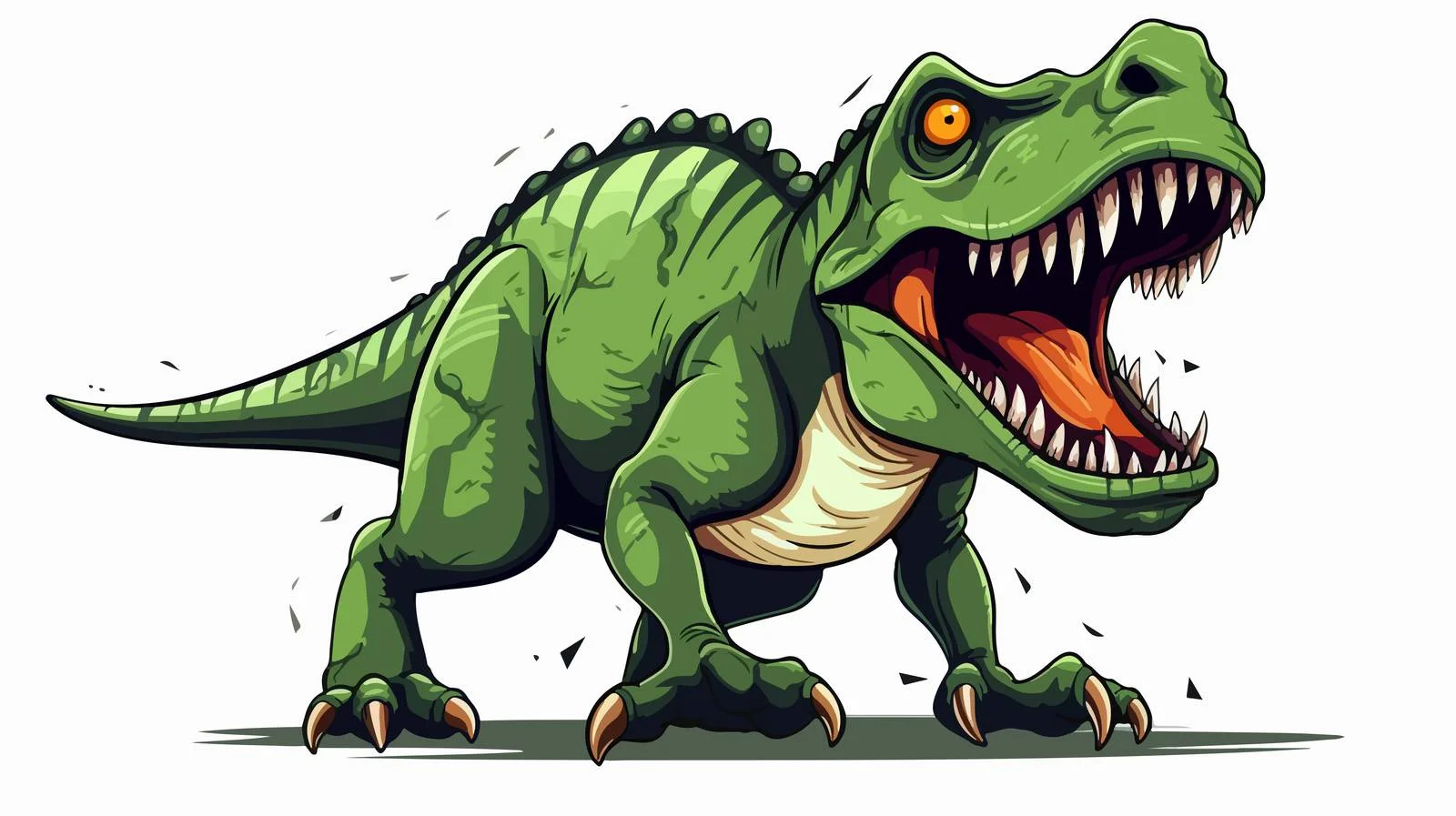 Funny Scary Green T-rex Vector Illustration — free download from Dotvec