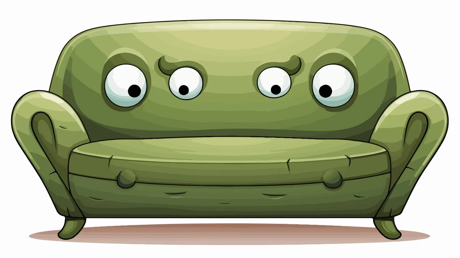Whimsical Green Sofa Front View — free download from Dotvec