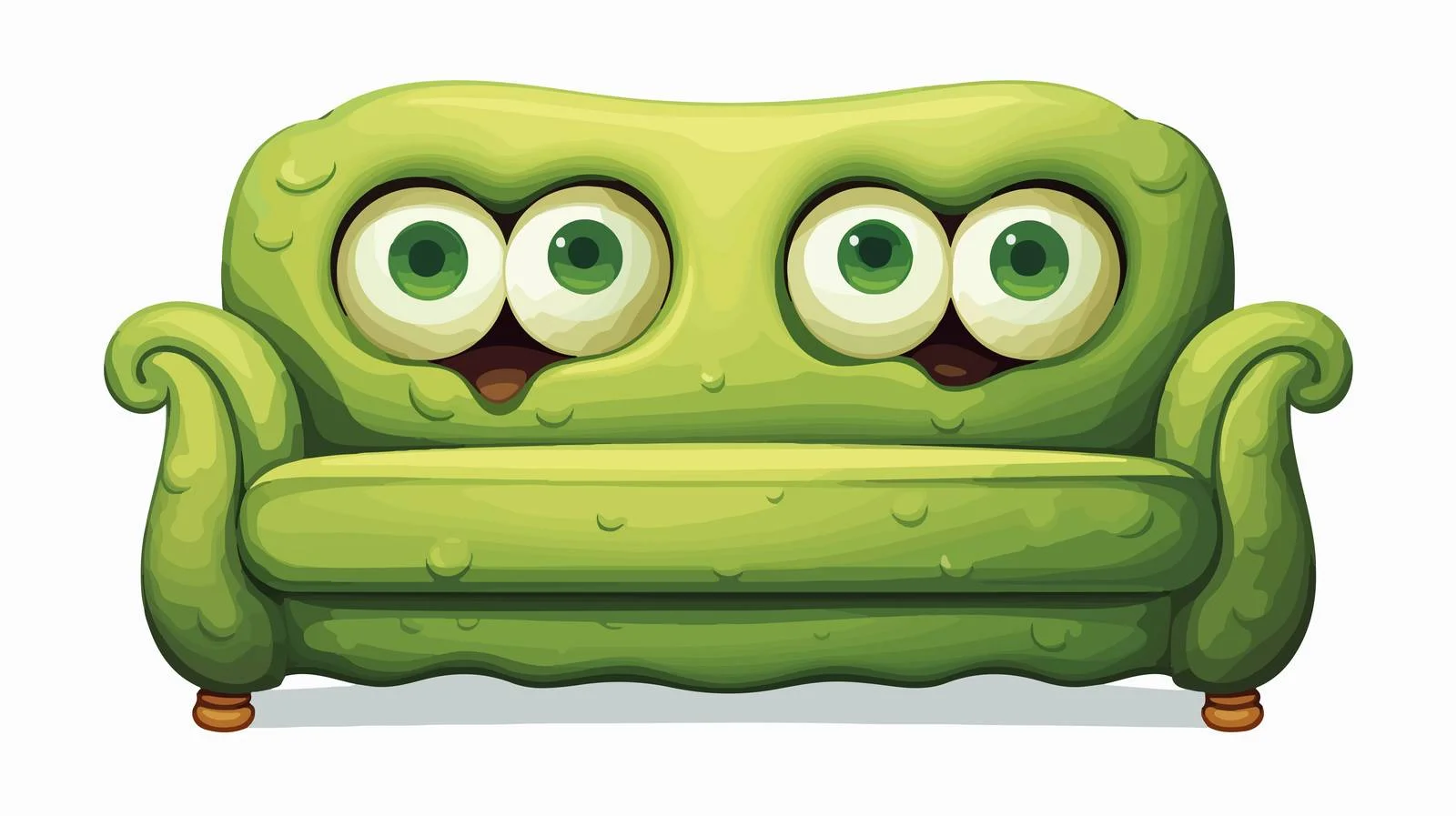 Appealing Green Sofa Front View — free download from Dotvec