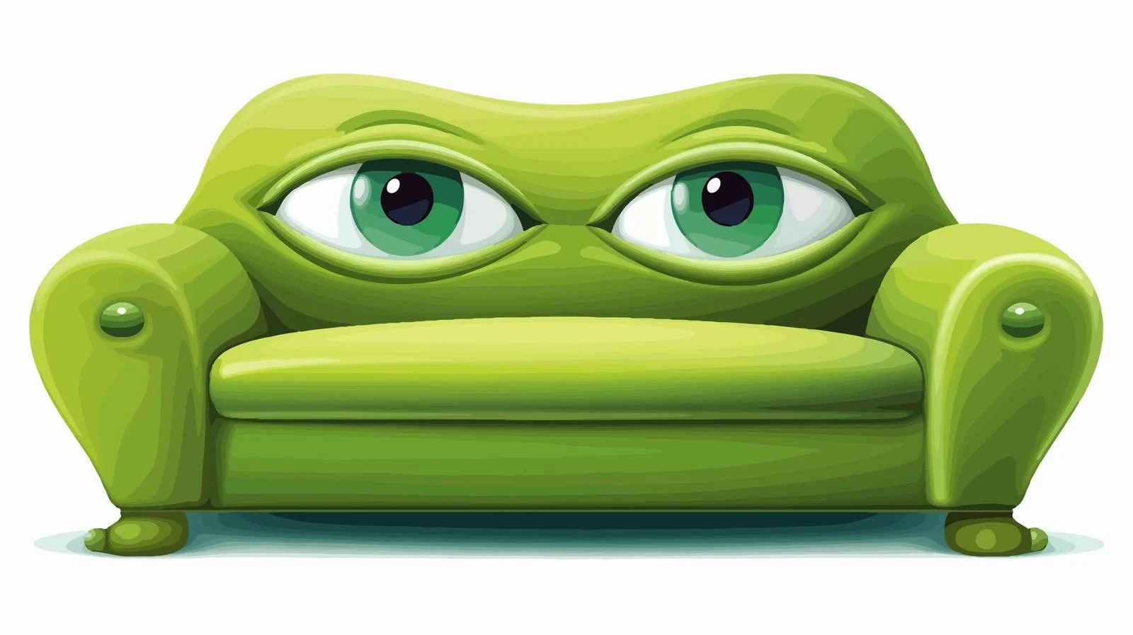Playful Green Sofa Front View — free download from Dotvec