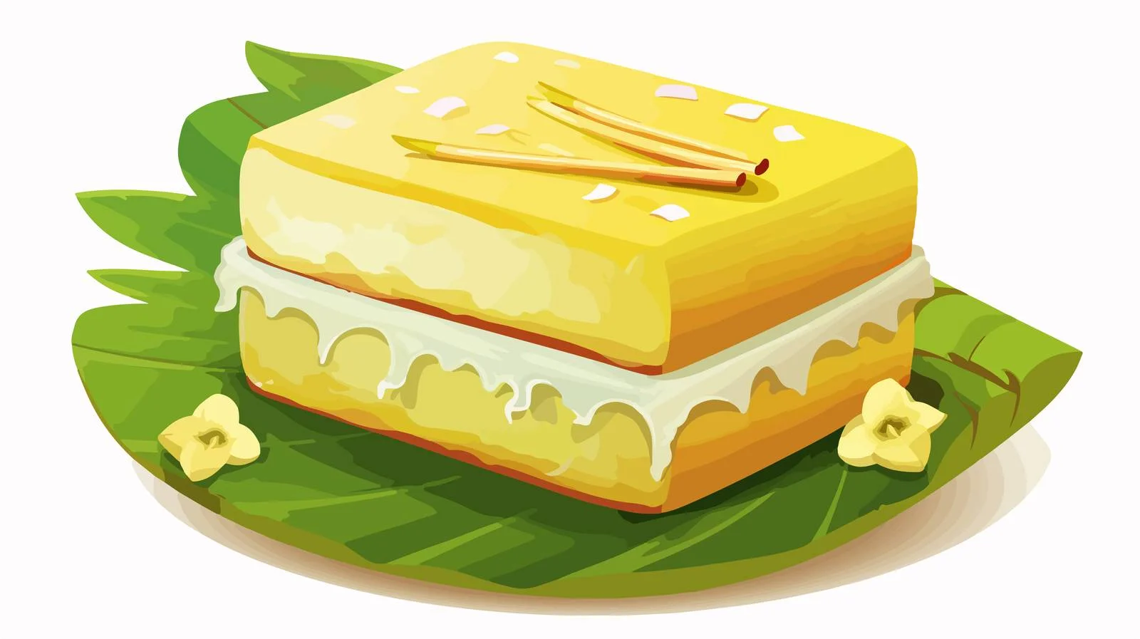 Delicious Indonesian Cake on Banana Leaf — free download from Dotvec