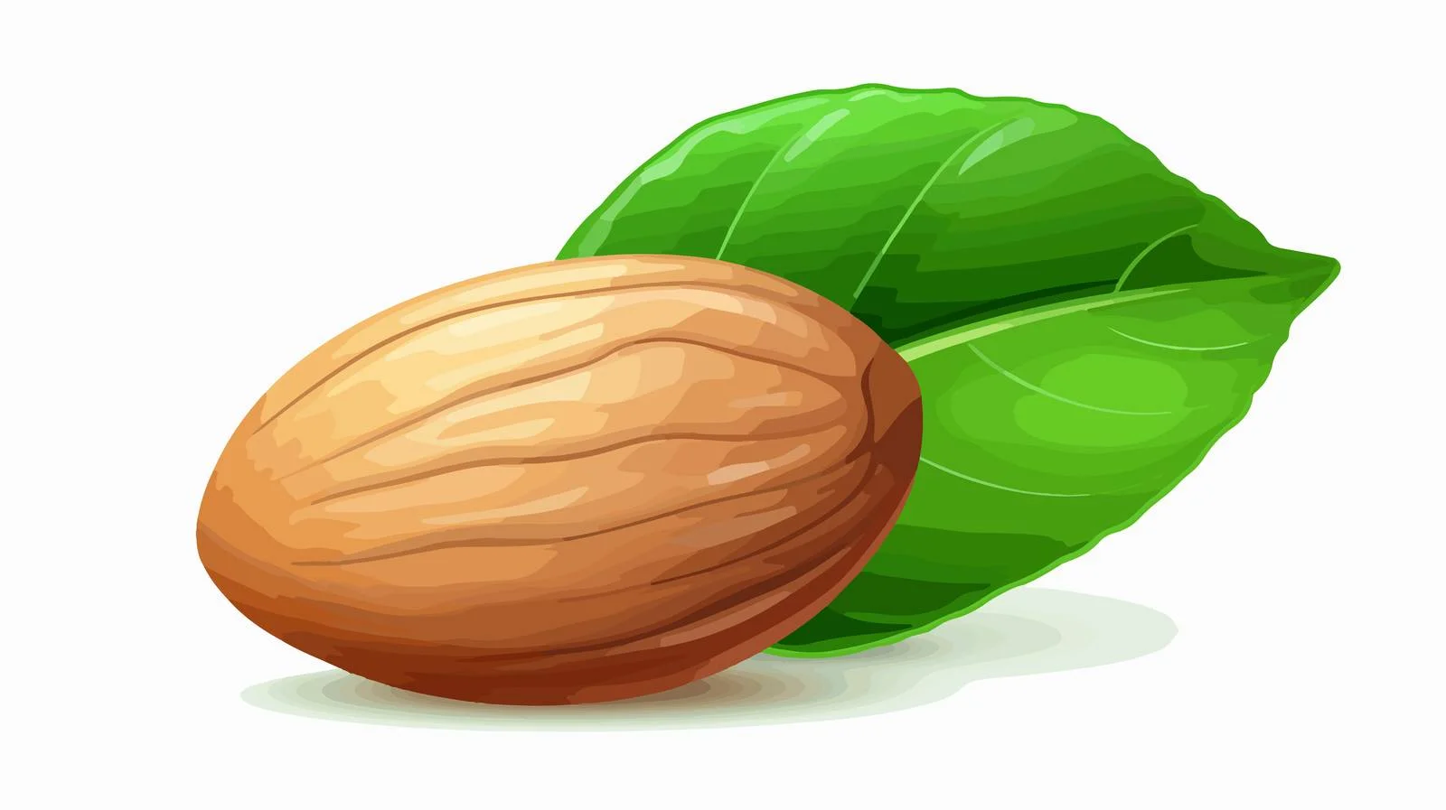 Delightful Almond Nut with Leaf Background — free download from Dotvec