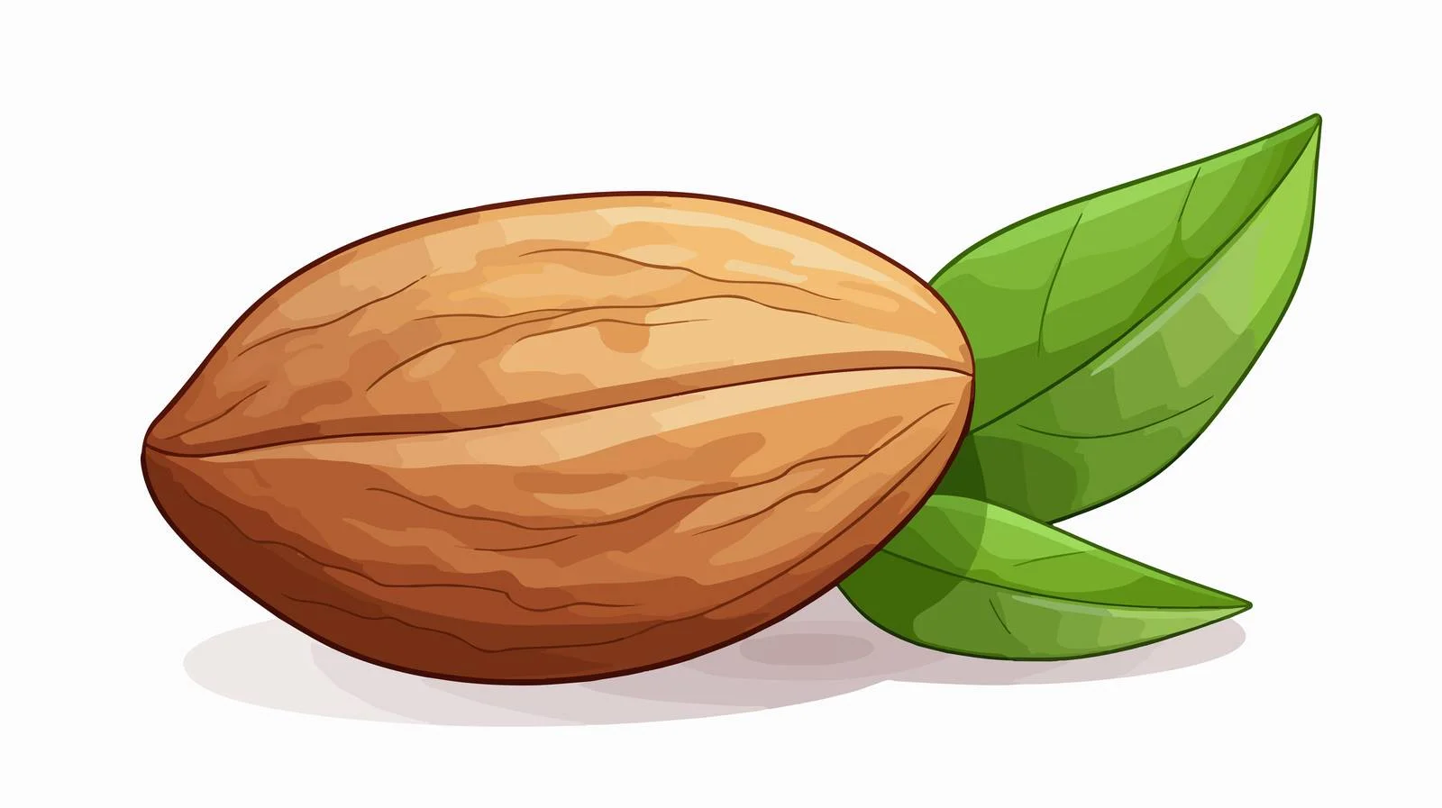 Delicious Almond Nut with Leaf Background — free download from Dotvec