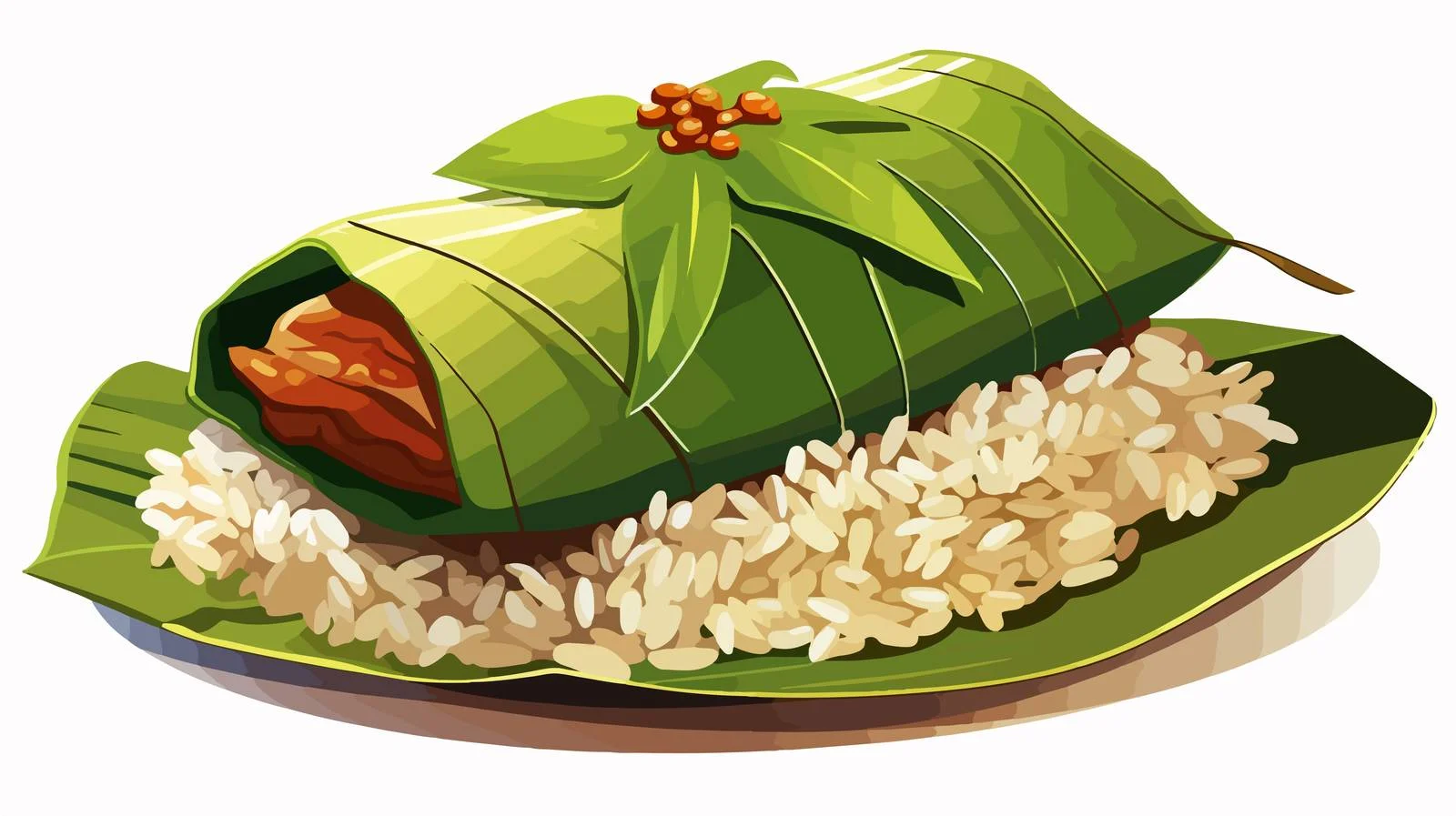 Traditional Indonesian Meal: Nasi Bungkus — free download from Dotvec