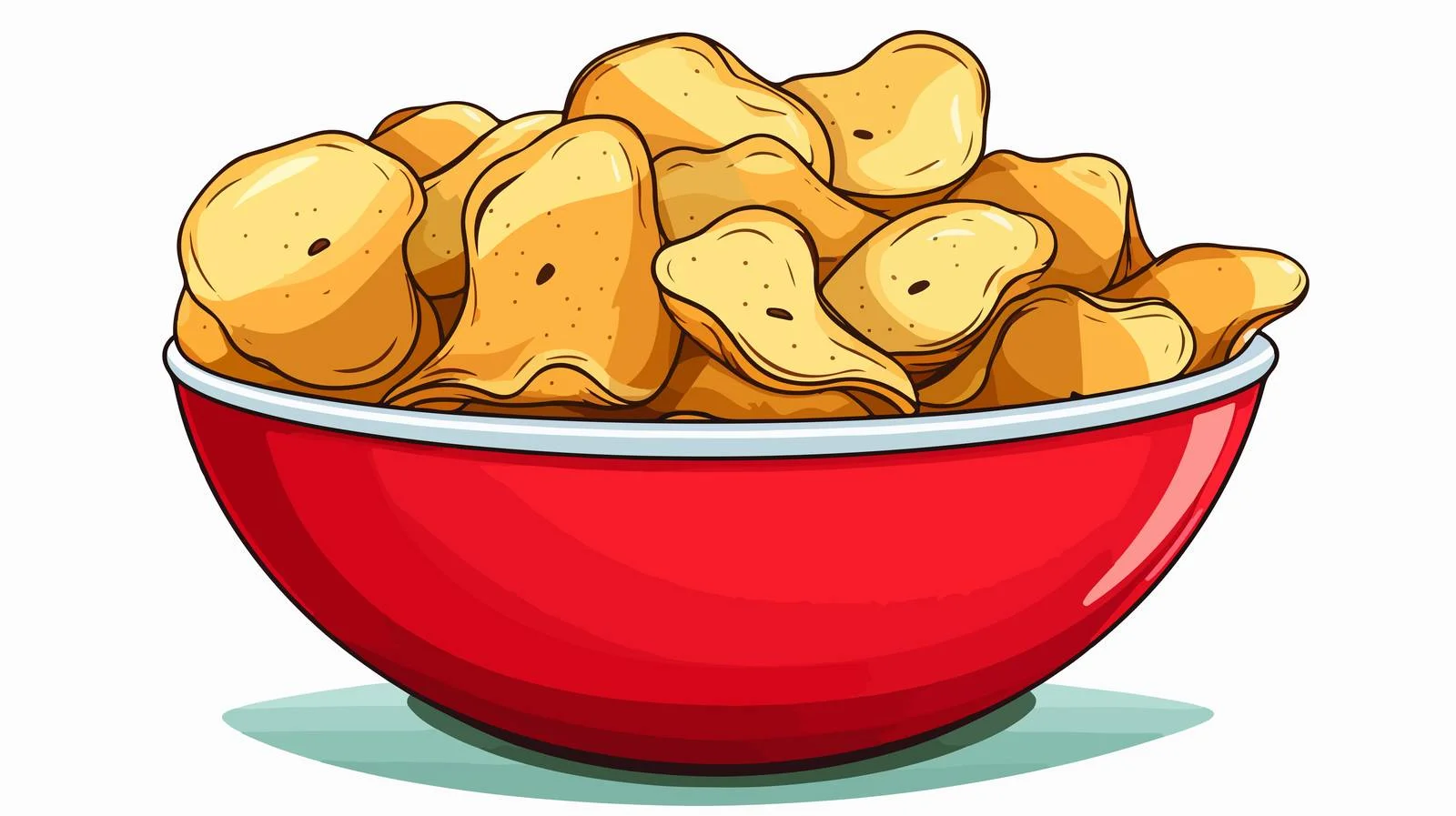 Delicious Potato Chips in Red Bowl — free download from Dotvec